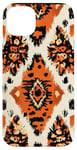 Coque pour iPhone 14 Plus Orange Art Déco Imprimé Animal Western Boho Aztèque Motif