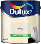 Dulux Smooth Creamy Emulsion Silk Paint Ivory Lace 2.5L Walls and Ceiling