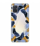 Coque Galaxy S20 PLUS fleur tropical jaune bleu