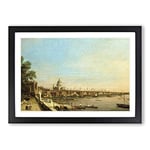 Big Box Art Giovanni Canaletto The Thames, Somerset House Framed Wall Art Picture Print Ready to Hang, Oak A2 (62 x 45 cm)