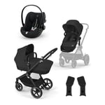 cybex GOLD EOS Lux Moon Black barnevogn inkludert Cloud G i-Size Plus Moon Black bilbarnestol og Adapter