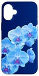 Coque pour iPhone 16 Plus Magnifique orchidée phalaenopsis bleue en forme d'orchidée mania