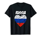 Heart Flag of Russia shirt I love Russia tshirt T-Shirt