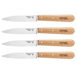 Set 4 couteaux office lames lisses inox 10 cm couleur naturel Opinel