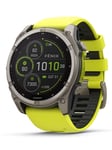 GARMIN fenix 8 Solar Sapphire 51mm Smartwatch Titan med gult/grafigrått silikonarmband