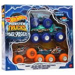 Hot Wheels Monster Trucks Power Smashers Mega Wrex And Tiger Shark Multipack