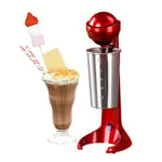 LIVIVO Retro Milkshake Maker 100W Stand Mixer Machine Red with 500ml Cup Perfect for Making Milk Frothing, Cold Drinks, Ice Coffee, Frappe, Iced Brew Coffee, Macchiato, Cream