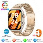 Nfc-Älykello Miehet Naiset Näytä Aina Aika Bt Call Series 8 High Refresh Rtae Urheilukellot Amoled Smart Watch Apple Xiaomille_Gold Steel_AMOLED original