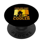 Amateur de curling Cadeaux de sports d’hiver de curling papa PopSockets PopGrip Adhésif