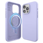 elago Magnetic Silicone Case Compatible with iPhone 15 Pro Max, Compatible with All MagSafe Accessories, Built-in Magmagnets, Premium Silicone, Full Body Protective Case purple