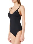 PUMA Women's Swimsuit large V-Neck Crossback Swimsuit One Piece L Black