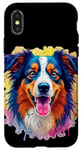 Coque pour iPhone X/XS Berger australien Femmes Hommes Enfants Chien Aussie Art Portrait