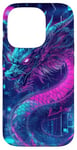 Coque pour iPhone 14 Pro Cyber Dragon Forme géométrique Dragon Art Fantasy