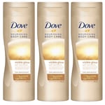 3 x Dove Visible Summer Glow Self Tan Body Lotion - Fair to Medium, 250ml