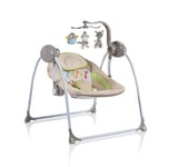 Baby Rocker Swing+ avec Fonction Musique, Volume réglable, minuterie, Farbe: Cappuccino