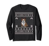 Ugly Xmas Sweater Style American Bulldog Reindeer Christmas Long Sleeve T-Shirt