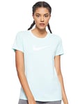 Nike W NK Dry Tee DFC Crew T-Shirt Femme Teal Tint/HTR/White FR : XS (Taille Fabricant : XS)