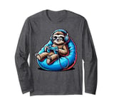 Sloth Gamer with Headphones and Controller Long Sleeve T-Shirt