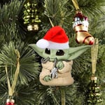 Christmas Baby Yoda Santa Claus hänge hängande dekoration julträd hängande tecknad prydnad för sovrum, vardagsrum, kontor H