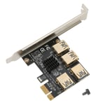 PCIE 1 to 4 Riser Card Black 4 USB 3.0 Ports Plug in Design X4 X8 X16 Graphics I