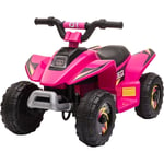 Homcom - Quad électrique enfant - voiture électrique enfant - marche av, ar - 6 v, v. max. 4,6 Km/h - rose