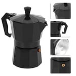 (Black)Stovetop Maker Moka Pot 300ml 6Cup Stove Top Coffee Maker Moka GB