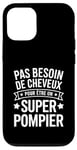 Coque pour iPhone 12/12 Pro Super Pompier Humour Cadeau Pompier Homme Chauve Pompier