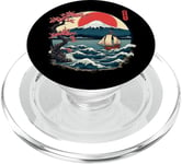 Art Kanagawa Kanji Kanji, motif fleurs de Sakura japonais PopSockets PopGrip pour MagSafe