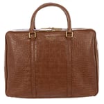 GUESS Ethan Croc Embossed Laptop Handbag with Handle Drop Size 39x12x28 Cm Brown