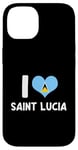 iPhone 14 I Love Saint Lucia Pride St. Lucian Flag Heart Case