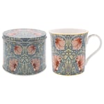 William Morris Pimpernel Floral Fine China Mug in Tin Gift