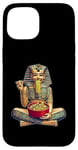 Coque pour iPhone 15 Nouilles japonaises Pharaoh King Tut Ramen