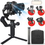 FeiyuTech SCORP Mini 2 Kit Gimbal Stabilisateur Caméra, Suivi d'IA intégré, lumière de Remplissage, Tout-en-Un à 3 Axes Caméra Stabilisateur pour Sony/Canon/Nikon/Panasonic/Caméra d'action/Smartphone