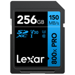 Lexar SDXC 800x Pro UHS-I cards, C10 (V30) U3, R150/W45, 256GB