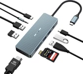 Station D'Accueil 10 En 1,Hub Usb C Avec Hdmi 4K,2 Ports Usb-A3.0,2 Ports Usb-A 2.0,1 Lecteur De Carte Type-C,Sd/Tf,Pd 100W,3,5 Mm,Convient Pour Windows,Mac Os,Surface Pro