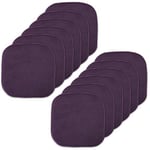 Sweet Home Collection Lot de 12 Coussins de Chaise en Mousse à mémoire de Forme avec Dos en Caoutchouc antidérapant Motif nid d'abeille 40,6 x 40,6 cm Violet Aubergine