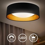 Plafonnier noir doré, platine led 18W intégrée, éclairage plafond chambre, entrée, couloir, suspension tissue chambre d'enfant 2200Lm, lumière