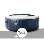 Spa gonflable Intex PureSpa Blue Navy rond Bulles 4 places + Kit d'entretien Bleu Nuit