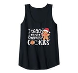 Womens I Teach The Smartest Cookies Christmas Gingerbread Kids Boys Tank Top