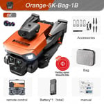 K6MAX-Drone Professionnel avec Caméra HD 8K,Évitement d'Obstacles,Photographie Aérienne,Flux Optique,Quadrirotor Pliable,Tablier de Vente - Type Orange-Dual8K-1B