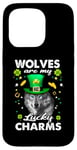 iPhone 15 Pro Wolves Are My Lucky Charms St Patricks Day Irish Wolf Case