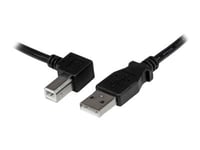 Startech.Com 3M Usb 2.0 A To Left Angle B Cable Cord - 3 M Usb Printer Cable - Left Angle Usb B Cable - 1X Usb A (M), 1X Usb B (M) (Usbab3ml) - Usb-Kabel - Usb Typ B (Hane) Till Usb (Hane) - Usb 2.0 - 3 M - Vänstervinklad Kontakt - Svart - För P/N: