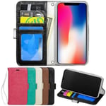 TOPPEN iPhone X/Xs Plånboksfodral Med ID Ficka Wallet Case/Cover Svart