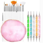 21 st Nail Art Borstar Nail Art Tool Set Resin Palette Nail Art målning white