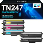 TN243CMYK TN247 Toner compatible pour Brother TN247 TN-243CMYK pour Toner Brother DCP L3550CDW MFC L3730CDN MFC-L3750CDW MFC L3770CDW HL-L3270CDW HL-L3210CW (2Noir Cyan Jaune Magenta, 5-Pack)