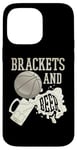 Coque pour iPhone 14 Pro Max Supports de basket-ball universitaire et boisson de tournoi de mars de bière