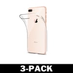 Genomskinligt Skal iPhone 7/8 Plus Transparent TPU 3-Pack