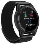 Montre intelligente étanche Bluetooth - Bracelet de fitness 24 heures - Oxygène sanguin - Surveillance de la pression artérielle - Podomètre - Mode sport - Rouge, Noir