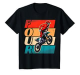 Youth Retro Four Years Old Dirt Bike Motocross 4th Birthday Boy T-Shirt