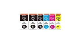 Kamo 202xl cartouche multipack compatible avec epson 202 202xl cartouche d'encre; expression premium xp-6000, xp-6005, xp-6100, xp-6105 (2 noir, 1